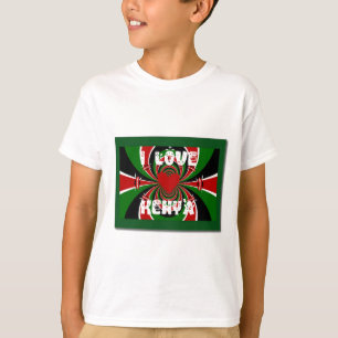 I Liebe Heart Kenya: Dynamische Flaggenkunst T-Shirt