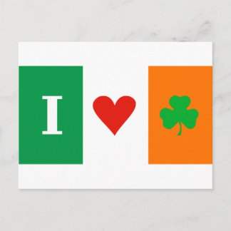 I Liebe Heart Kleeblatt Irland Postkarte