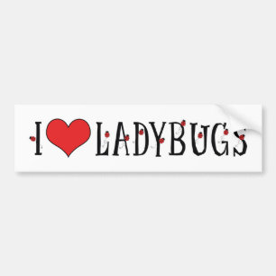 I Liebe Heart Ladybugs - Ladybug Liebhaber Autoaufkleber