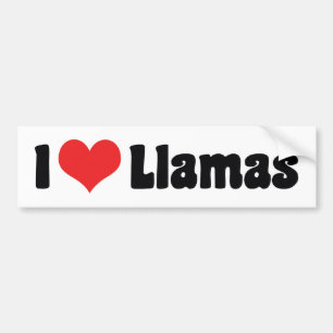 I Liebe Heart Llamas Autoaufkleber