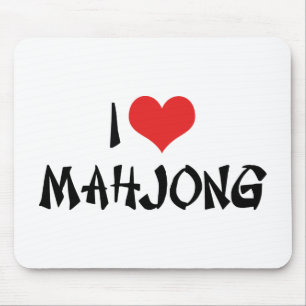 I Liebe Heart Mahjong - Mah Jong Lover Mousepad