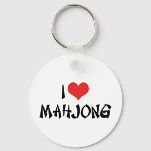 I Liebe Heart Mahjong - Mah Jong Lover Schlüsselanhänger
