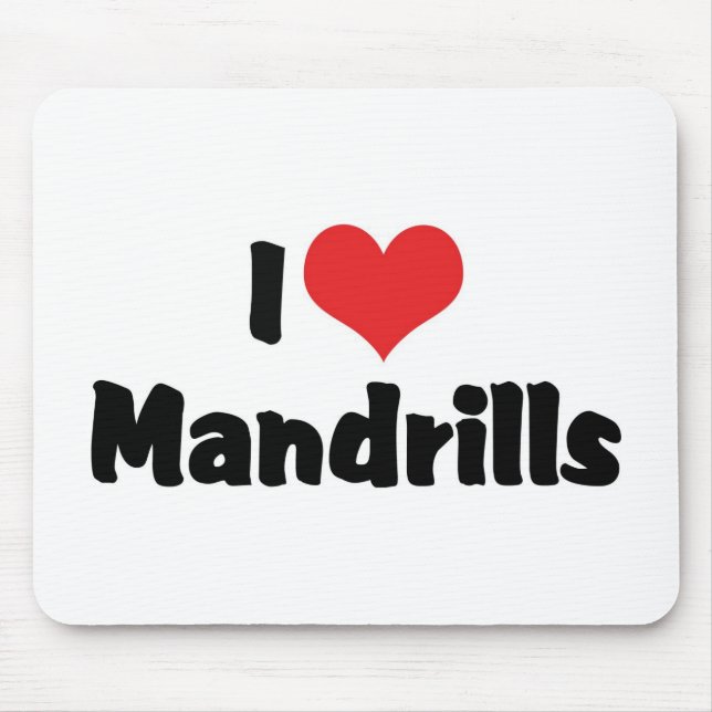 I Liebe Heart Mandrills Mousepad (Vorne)