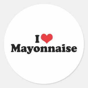 I Liebe Heart Mayo - Mayonnaise Lover Runder Aufkleber