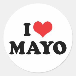 I Liebe Heart Mayo - Mayonnaise Lover Runder Aufkleber