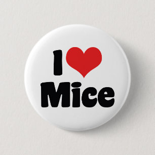 I Liebe Heart Mice - Maus Lover Button