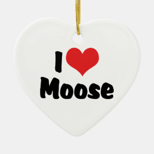 I Liebe Heart Moose - Elch Lover Keramikornament