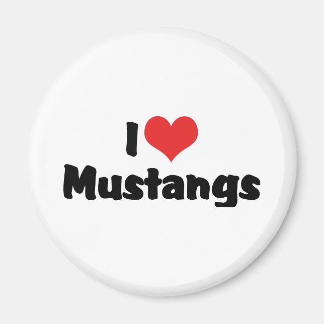 I Liebe Heart Mustangs - Horse Lover Magnet (Vorne)