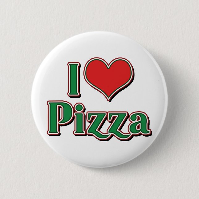 I Liebe Heart Pizza Button (Vorderseite)