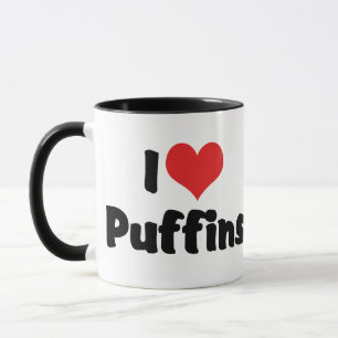 I Liebe Heart Puffins Tasse