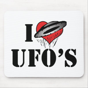 I Liebe Heart UFO's - Roswell Area 51 Alien Lover Mousepad