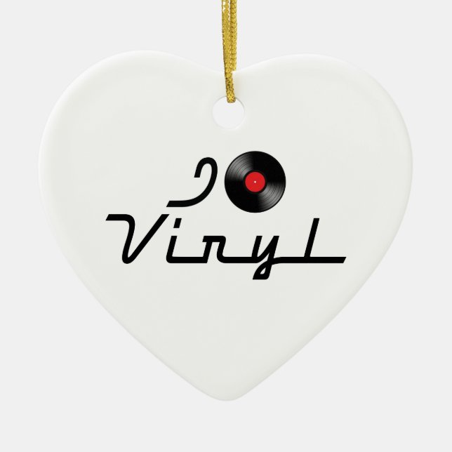 I Liebe Heart Vinyl - DJ Record Album Lover Keramik Ornament (Vorne)