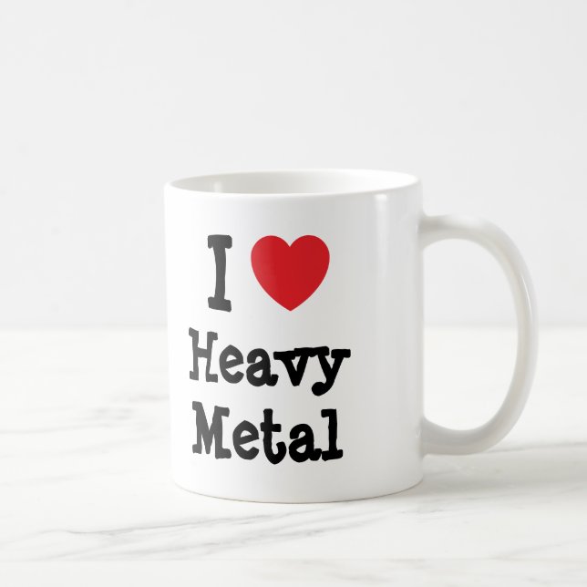 I Liebe Heavy Metal Herz Zoll personalisiert Kaffeetasse (Rechts)