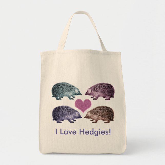 I Liebe Hedgies! - Vier entzückende Igel Tragetasche (Vorne)