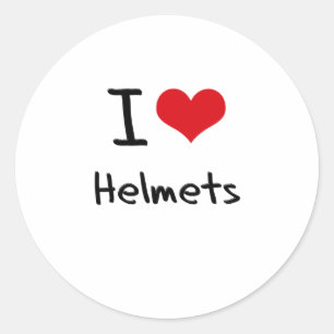 I Liebe Helmets Runder Aufkleber