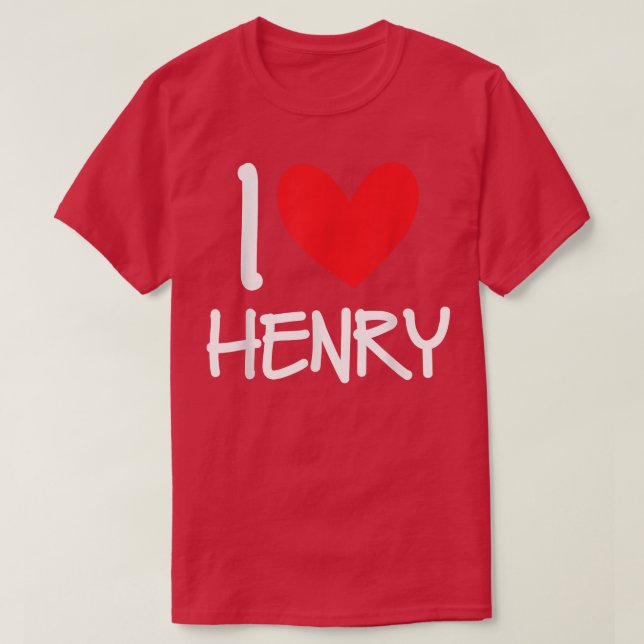 I Liebe Henry Name Herz Personalisierten Männer Ty T-Shirt (Design vorne)