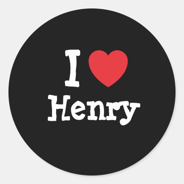 I Liebe Henry T - Shirt Runder Aufkleber (Vorderseite)