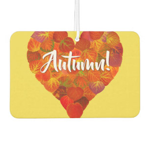 I Liebe Herbst, Bold - Red Aspen Leaf Herz 1 Autolufterfrischer
