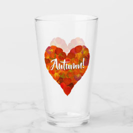 I Liebe Herbst, Bold - Red Aspen Leaf Herz 1 Glas