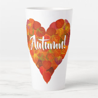 I Liebe Herbst, Bold - Red Aspen Leaf Herz 1 Milchtasse