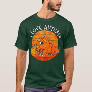 I Liebe Herbst Dinosaurier, Fall Triceratops, Herb T-Shirt