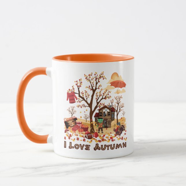I Liebe-Herbst - Fall-Landschaft Tasse (Links)