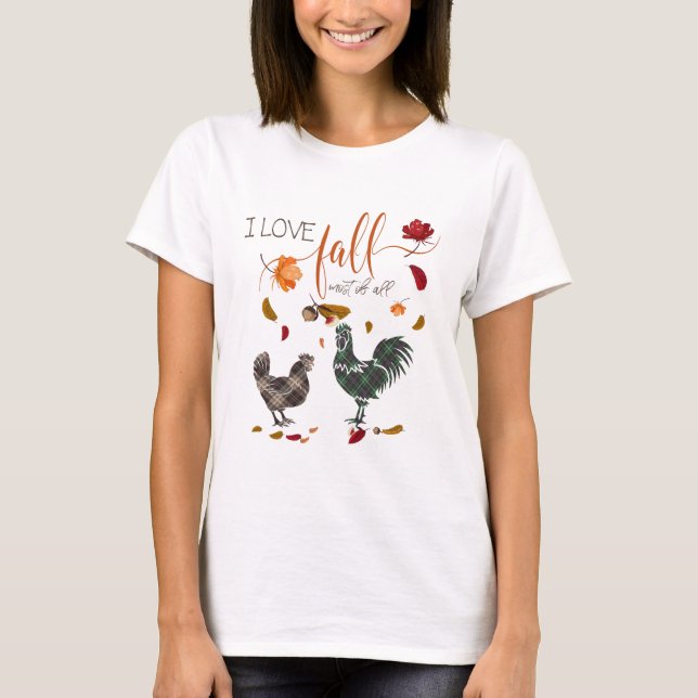I Liebe Herbst für Hühnerliebhaber T-Shirt (Vorderseite)