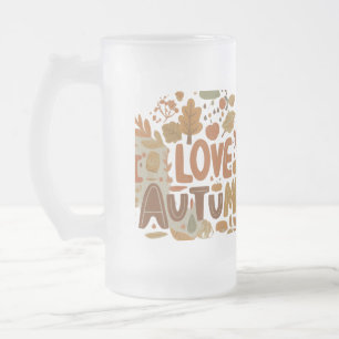 I Liebe Herbst Mattglas Bierglas