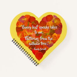 I Liebe Herbst - Red Aspen Leaf Herz 1, Brontë Zit Notizbuch