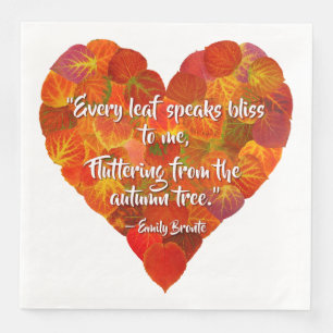 I Liebe Herbst - Red Aspen Leaf Herz 1, Brontë Zit Serviette