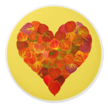 I Liebe Herbst, subtil - Roter Aspen Leaf Herz 1