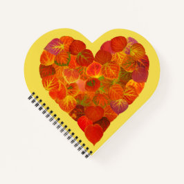 I Liebe Herbst, subtil - Roter Aspen Leaf Herz 1 Notizbuch