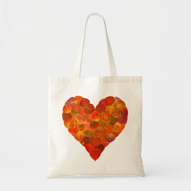 I Liebe Herbst, subtil - Roter Aspen Leaf Herz 1 Tragetasche (Vorne)