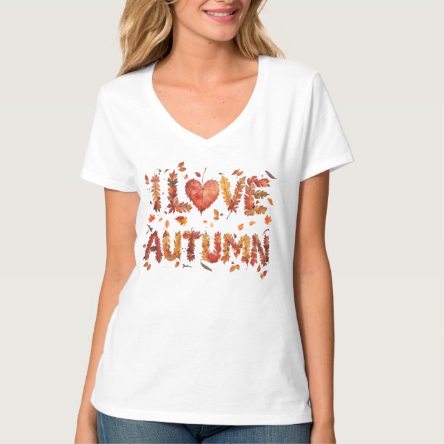 I Liebe Herbst T-Shirt (Vorderseite)