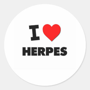 I Liebe Herpes Runder Aufkleber