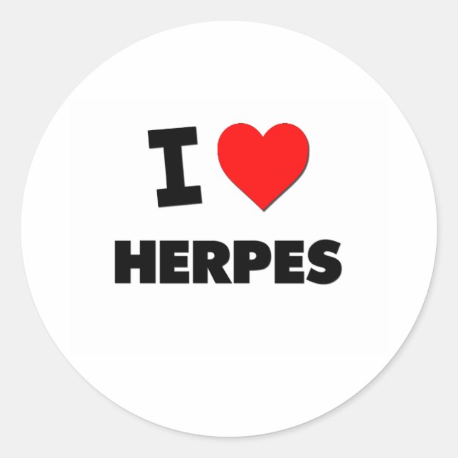 I Liebe Herpes Runder Aufkleber (Vorderseite)