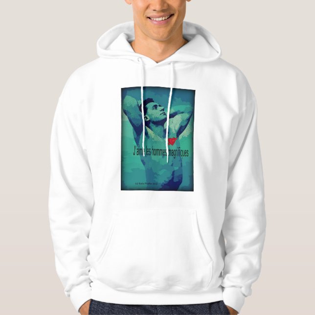 I Liebe-herrlicher Männer(französischer) Hoodie (Vorderseite)
