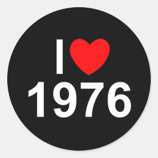 I Liebe (Herz) 1976 Runder Aufkleber