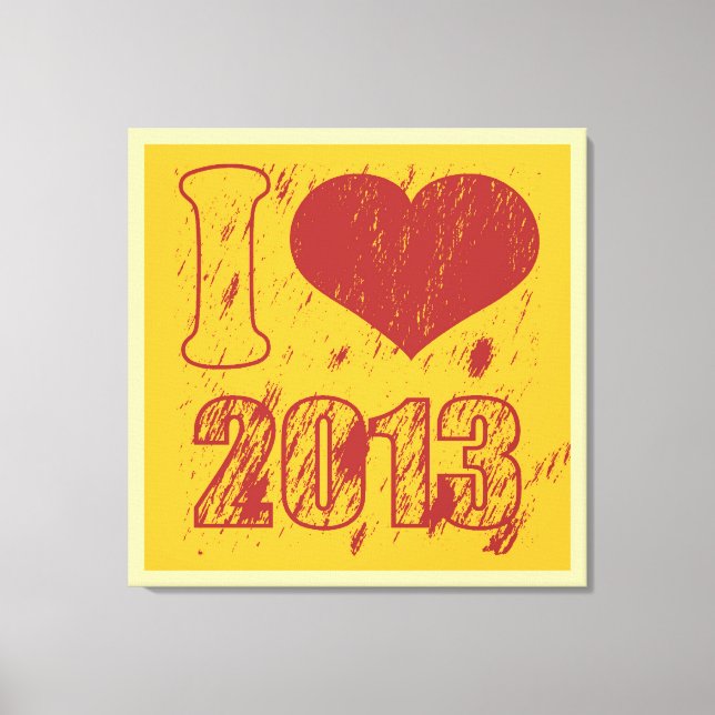 I Liebe (Herz) 2013 - Frohes neues Jahr 2013 - Wei Leinwanddruck (Vorderseite)