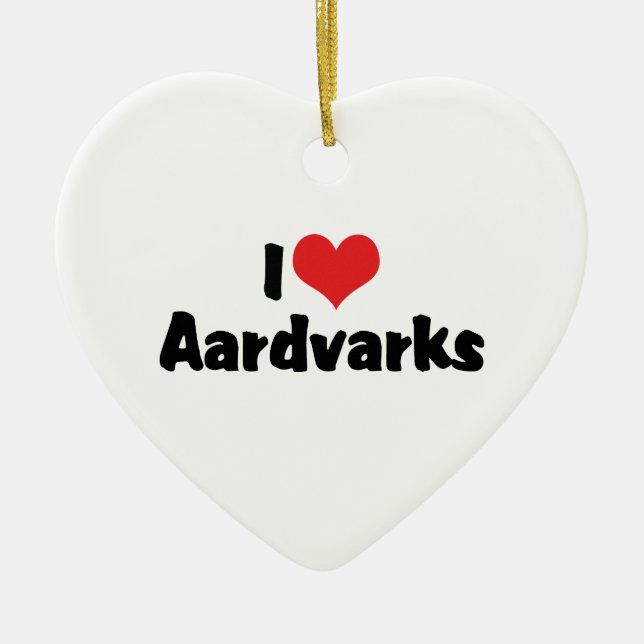 I Liebe Herz Aardvarks Keramik Ornament (Vorne)