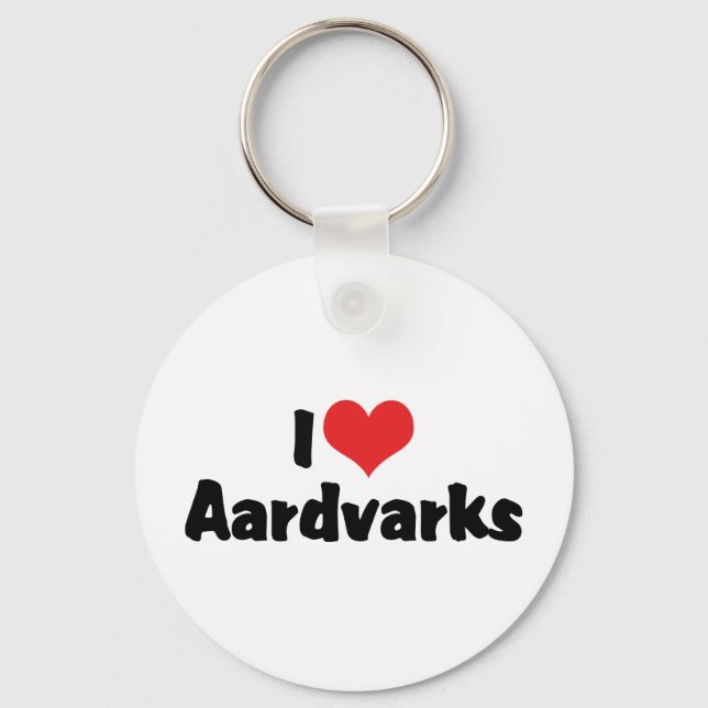 I Liebe Herz Aardvarks Schlüsselanhänger (Vorderseite)