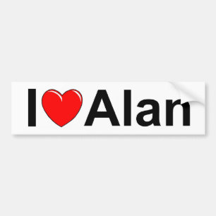 I Liebe (Herz) Alan Autoaufkleber