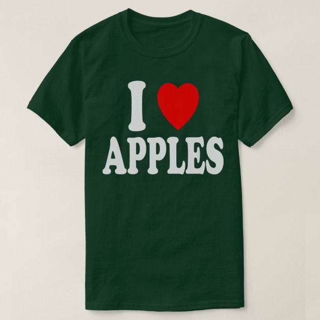 I Liebe (Herz) Äpfel Frühling Herbst Ernte T-Shirt (Design vorne)