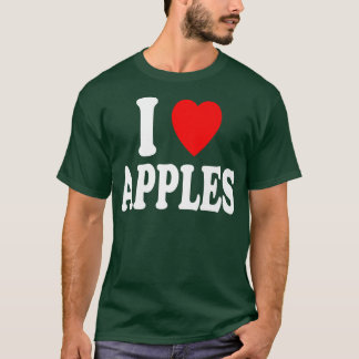 I Liebe (Herz) Äpfel Frühling Herbst Ernte T-Shirt