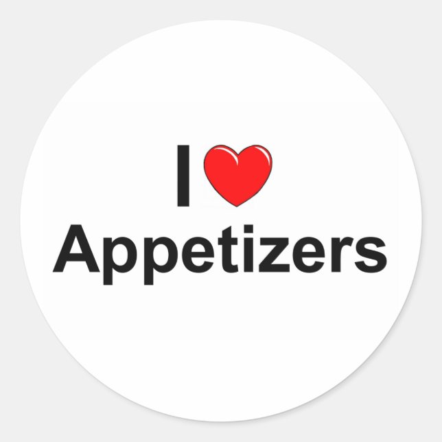 I Liebe (Herz) Appetithappen Runder Aufkleber (Vorderseite)