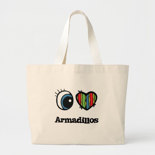 I Liebe (Herz) Armadillos Jumbo Stoffbeutel (Vorne)