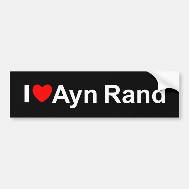 I Liebe (Herz) Ayn Rand Autoaufkleber (Vorne)