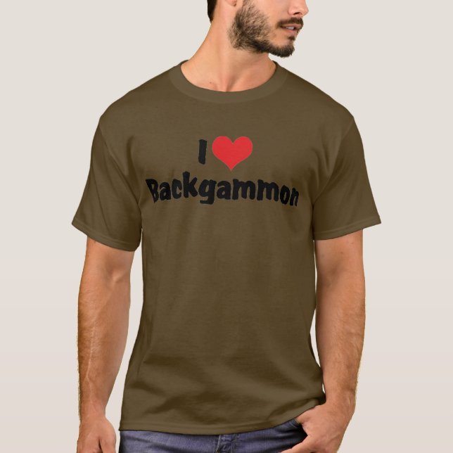 I Liebe Herz Backgammon T-Shirt (Vorderseite)