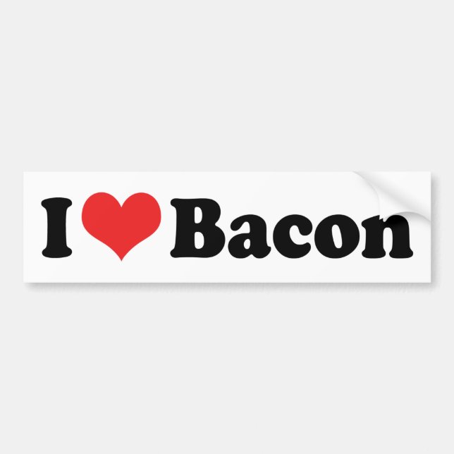 I Liebe Herz Bacon - Bacon Lover Autoaufkleber (Vorne)