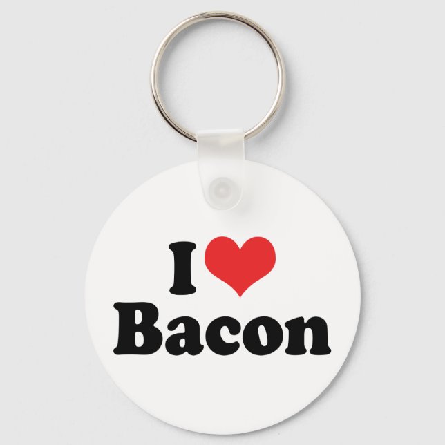 I Liebe Herz Bacon - Bacon Lover Schlüsselanhänger (Vorderseite)